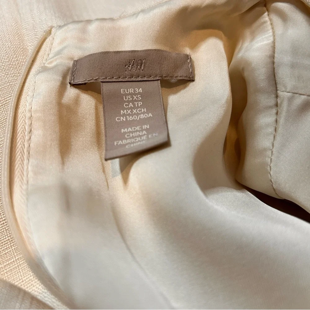 H&M Cream Mini Dress with Short Sleeves - Size XS - Picture 9 of 10